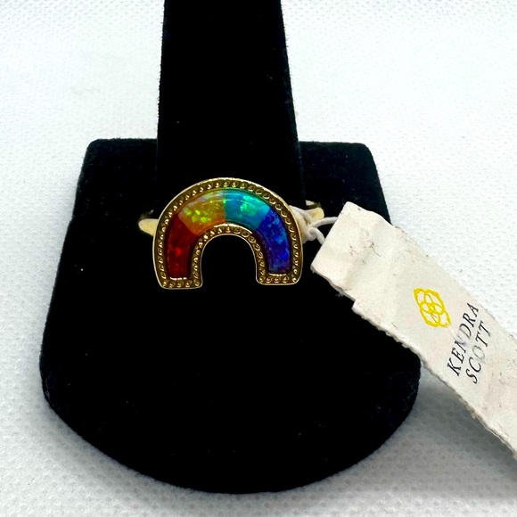NWT! 🌈Kendra Scott Rainbow Gold Band Ring in Primary Mix🌈 - Picture 2 of 7